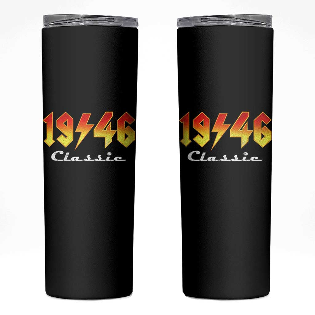 80th Birthday Skinny Tumbler Classic Born 1946 Turning 80 Year Old
