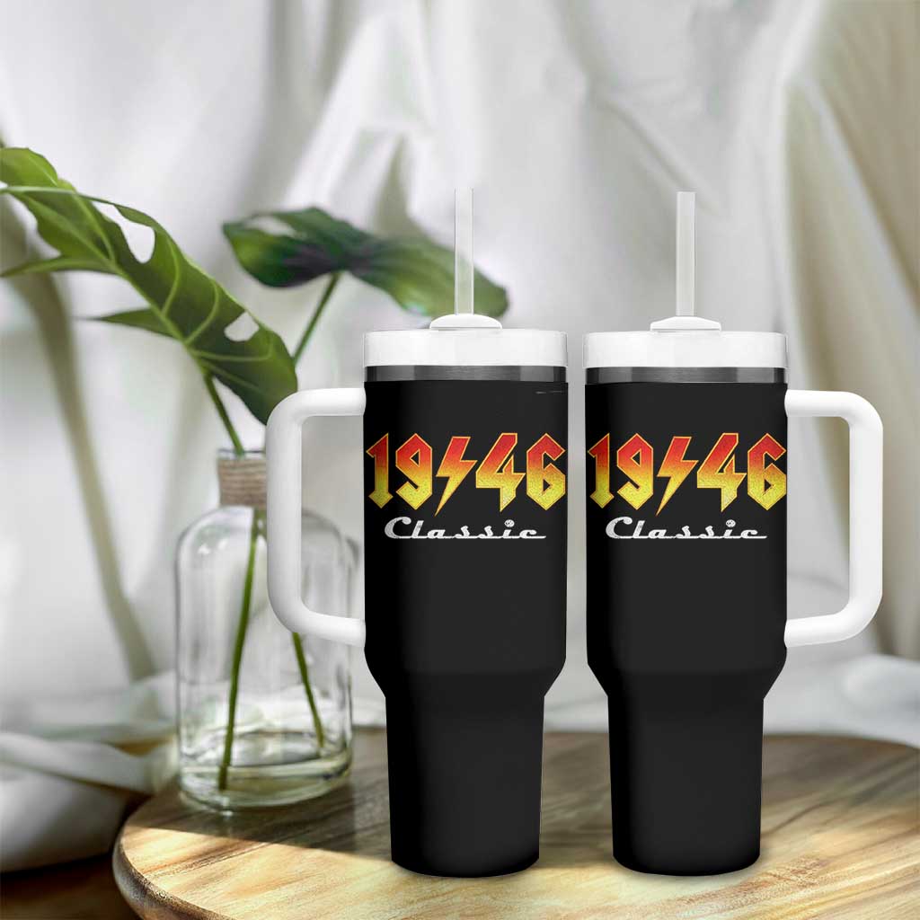 80th Birthday Tumbler With Handle Classic Born 1946 Turning 80 Year Old