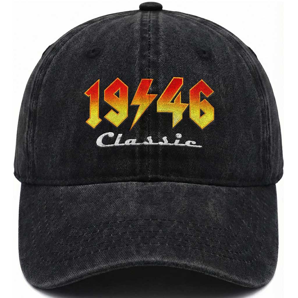 80th Birthday Washed Cotton Baseball Cap Classic Born 1946 Turning 80 Year Old