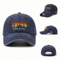 80th Birthday Washed Cotton Baseball Cap Classic Born 1946 Turning 80 Year Old