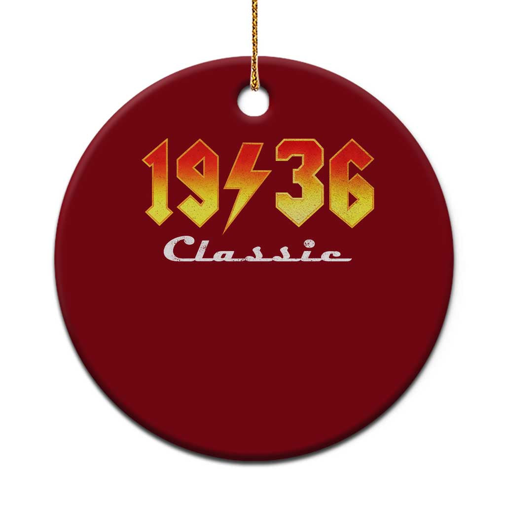 90th Birthday Ceramic Ornament Classic Born 1936 Turning 90 Year Old