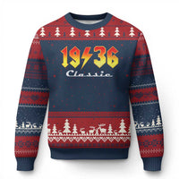 90th Birthday Ugly Christmas Sweater Classic Born 1936 Turning 90 Year Old