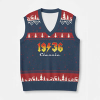 90th Birthday V-Neck Knit Sweater Vest Classic Born 1936 Turning 90 Year Old