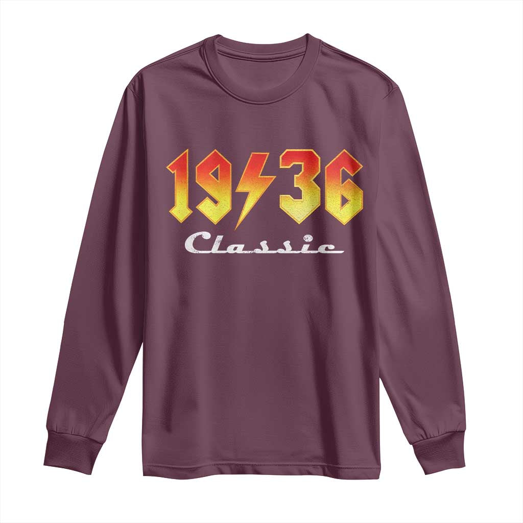 90th Birthday Long Sleeve Shirt Classic Born 1936 Turning 90 Year Old