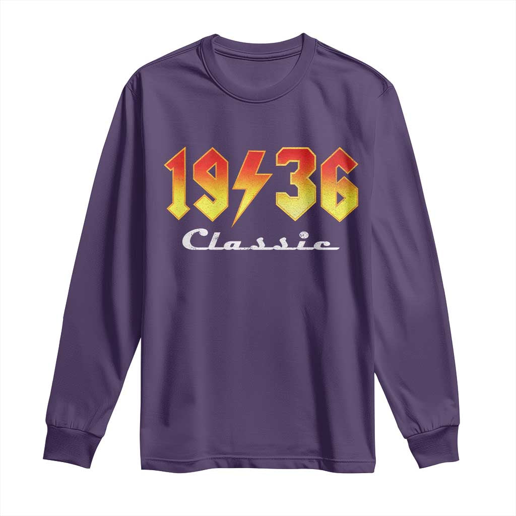 90th Birthday Long Sleeve Shirt Classic Born 1936 Turning 90 Year Old