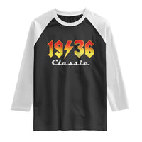 90th Birthday Raglan Shirt Classic Born 1936 Turning 90 Year Old
