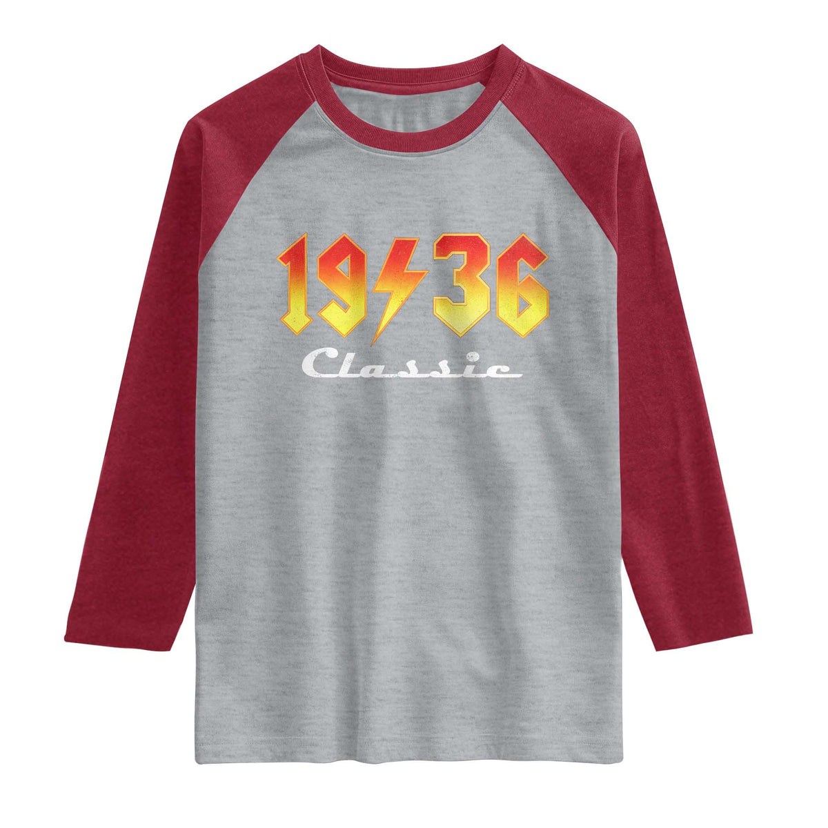 90th Birthday Raglan Shirt Classic Born 1936 Turning 90 Year Old