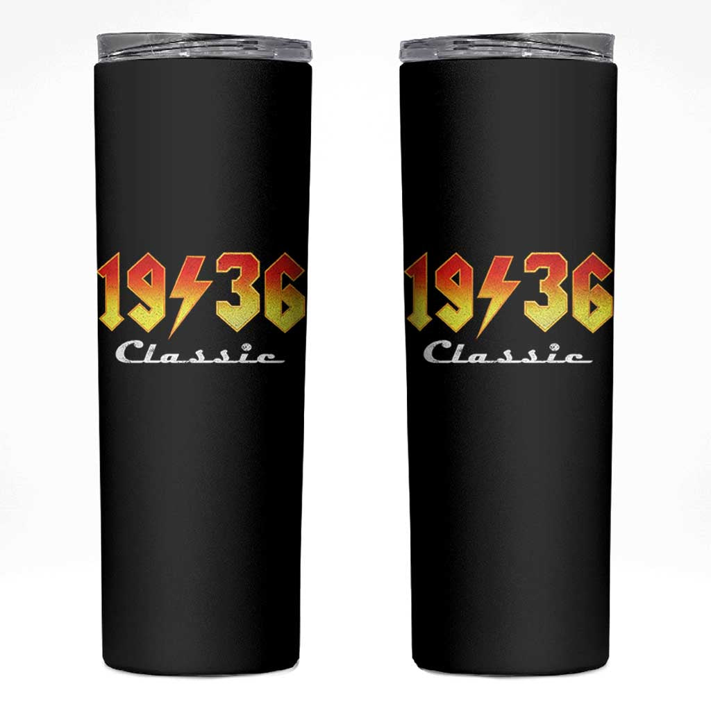 90th Birthday Skinny Tumbler Classic Born 1936 Turning 90 Year Old