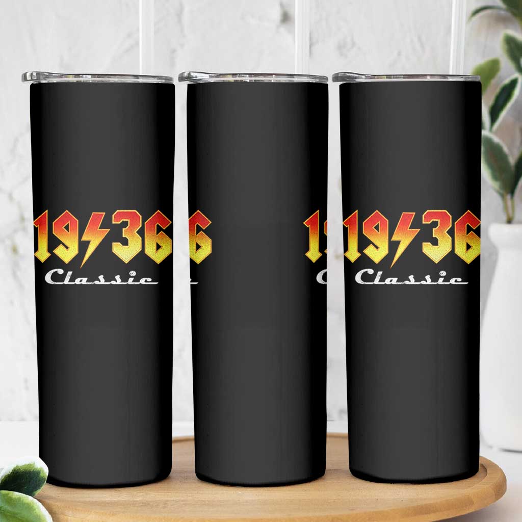 90th Birthday Skinny Tumbler Classic Born 1936 Turning 90 Year Old
