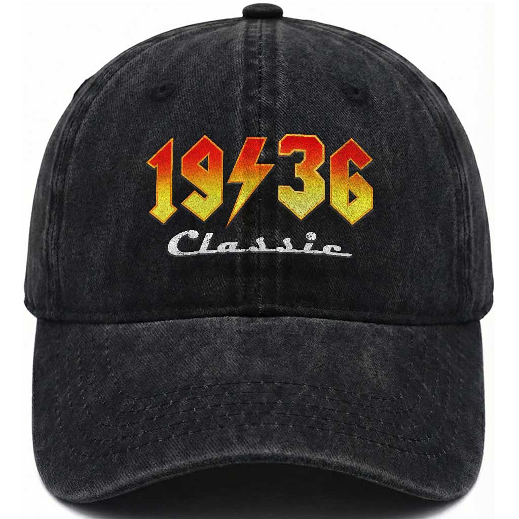 90th Birthday Washed Cotton Baseball Cap Classic Born 1936 Turning 90 Year Old