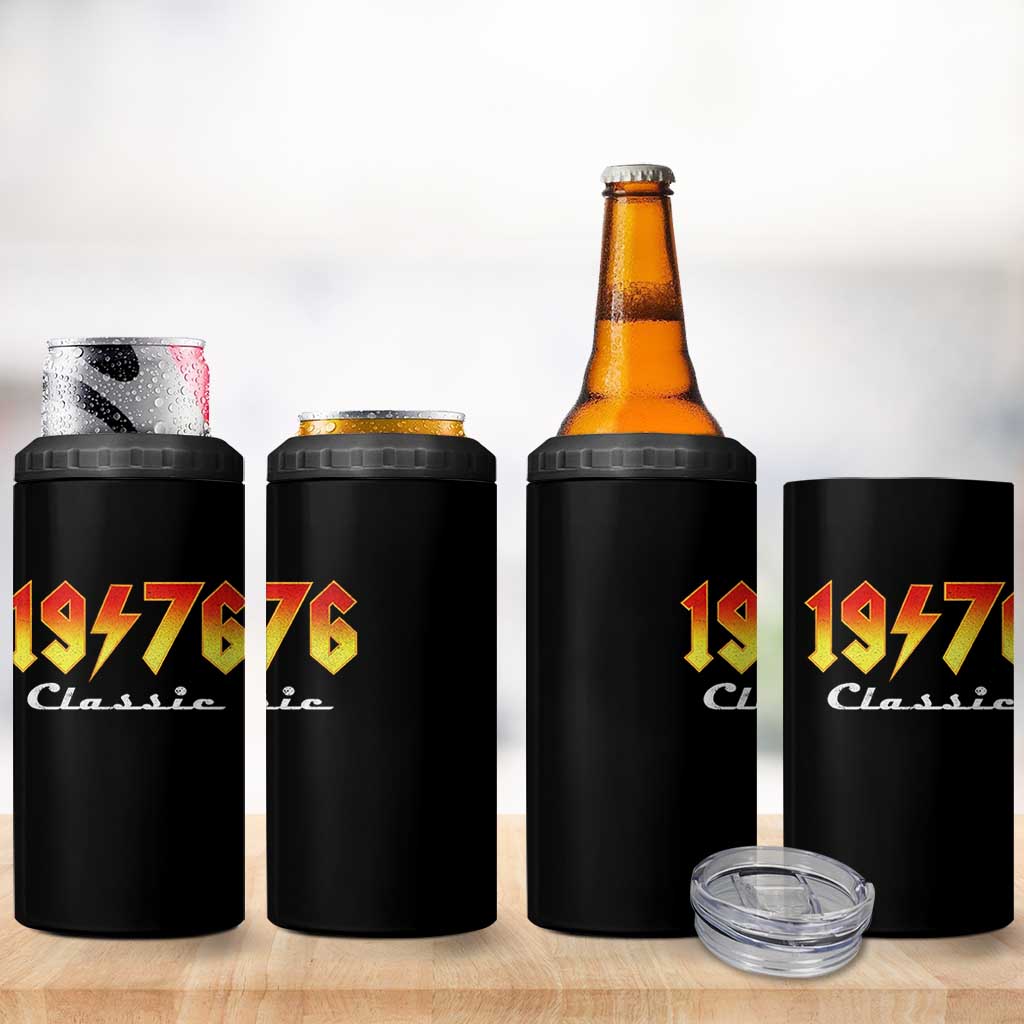 50th Birthday 4 in 1 Can Cooler Tumbler Classic Born 1976 Turning 50 Year Old