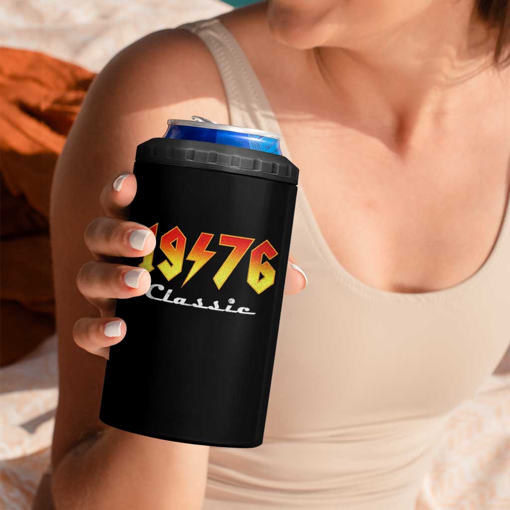 50th Birthday 4 in 1 Can Cooler Tumbler Classic Born 1976 Turning 50 Year Old