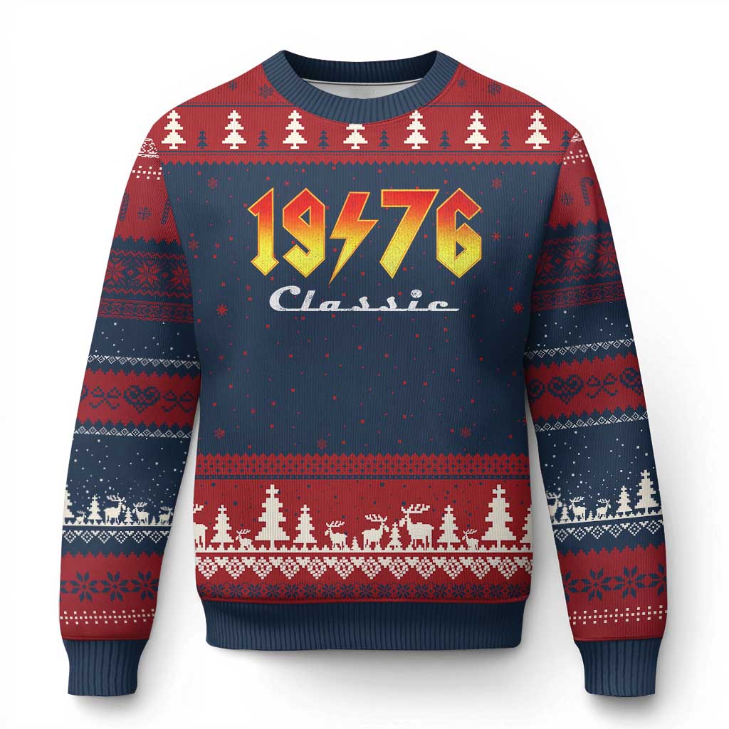 50th Birthday Ugly Christmas Sweater Classic Born 1976 Turning 50 Year Old