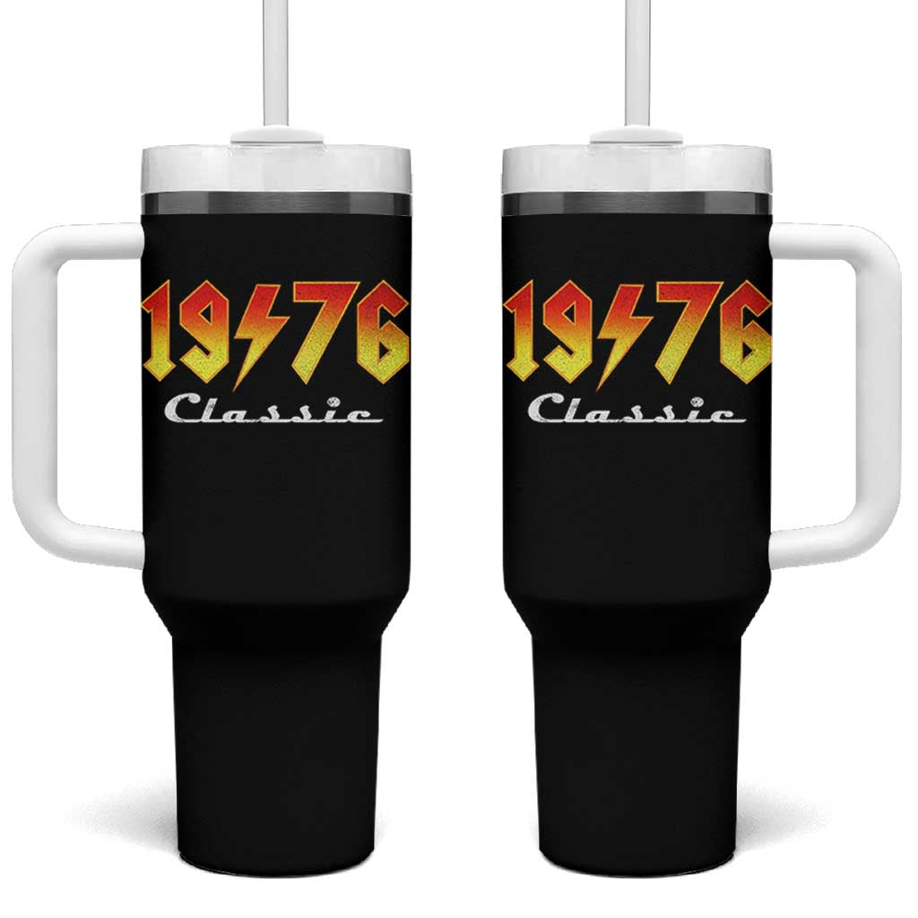 50th Birthday Tumbler With Handle Classic Born 1976 Turning 50 Year Old
