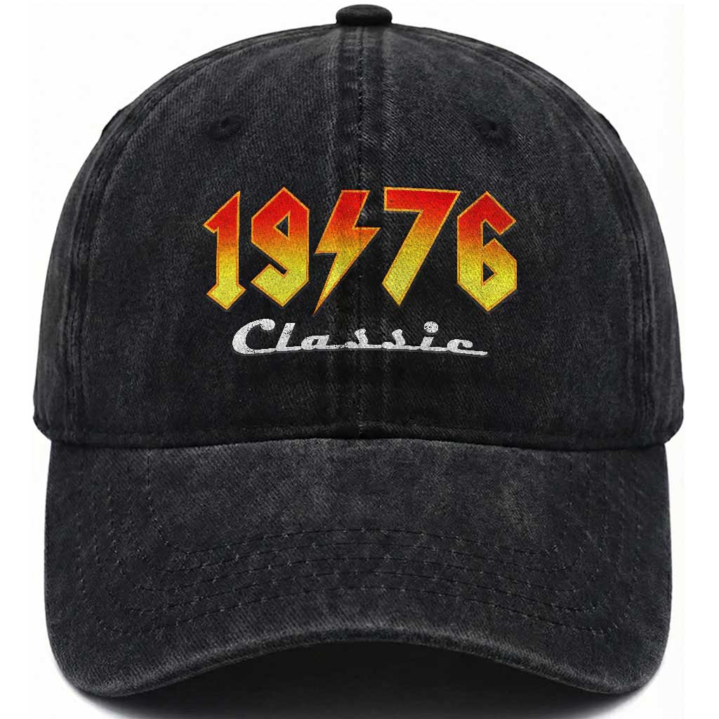 50th Birthday Washed Cotton Baseball Cap Classic Born 1976 Turning 50 Year Old