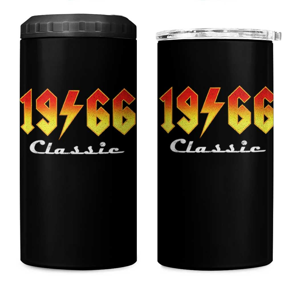 60th Birthday 4 in 1 Can Cooler Tumbler Classic Born 1966 Turning 60 Year Old