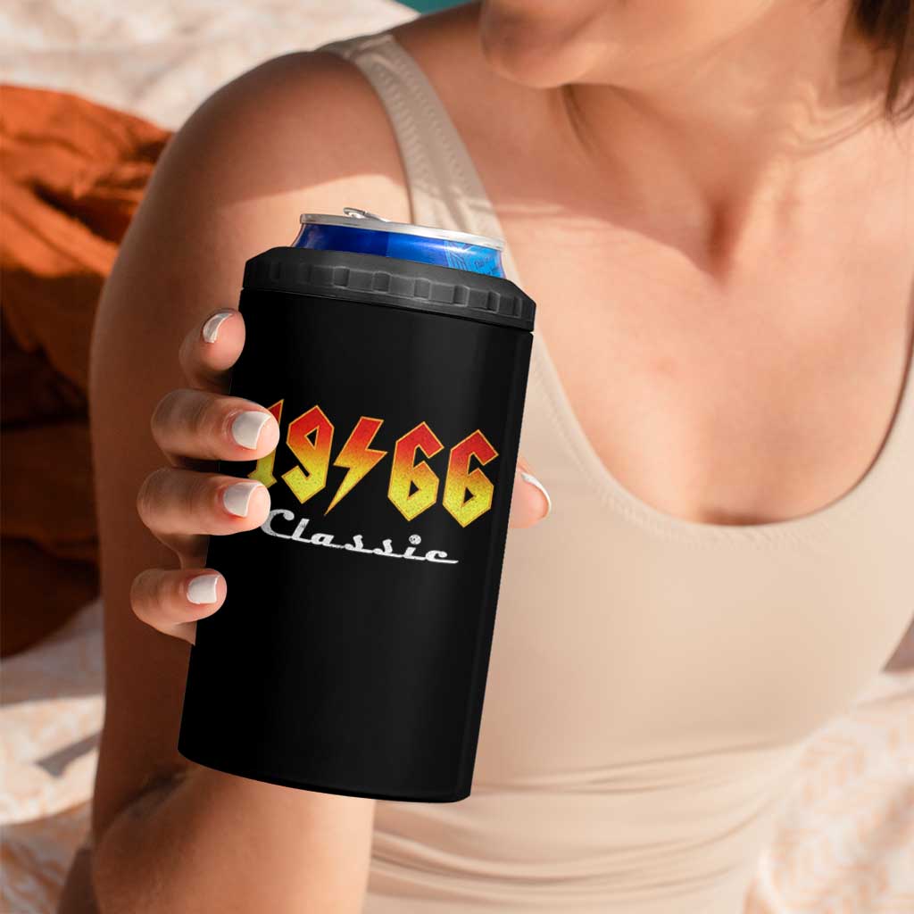 60th Birthday 4 in 1 Can Cooler Tumbler Classic Born 1966 Turning 60 Year Old