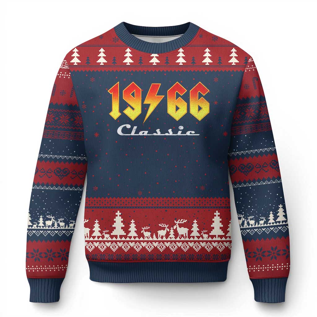 60th Birthday Ugly Christmas Sweater Classic Born 1966 Turning 60 Year Old