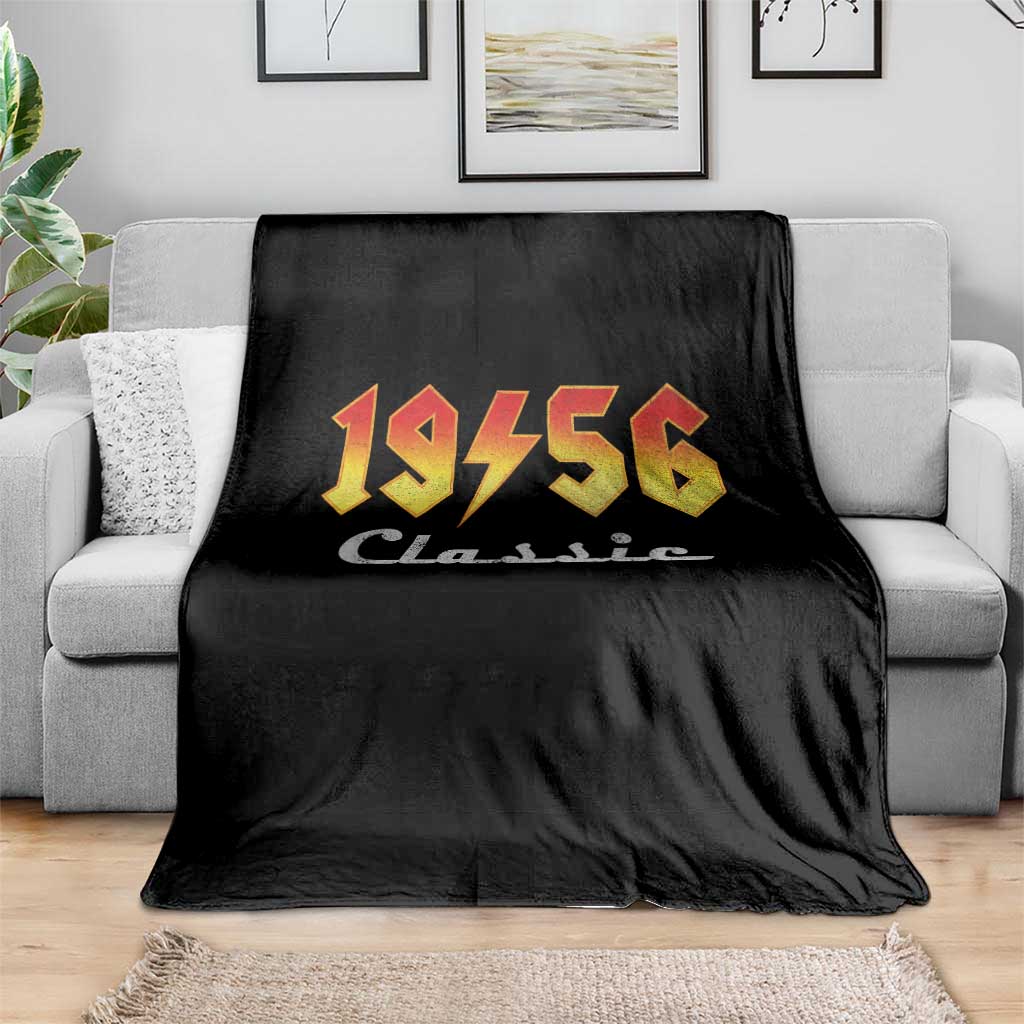 70th Birthday Throw Blanket Classic Born 1956 Turning 70 Year Old