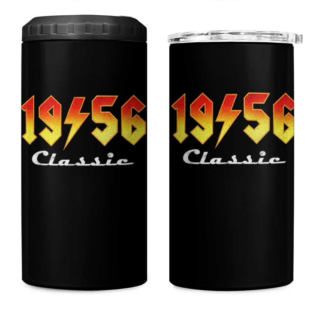 70th Birthday 4 in 1 Can Cooler Tumbler Classic Born 1956 Turning 70 Year Old