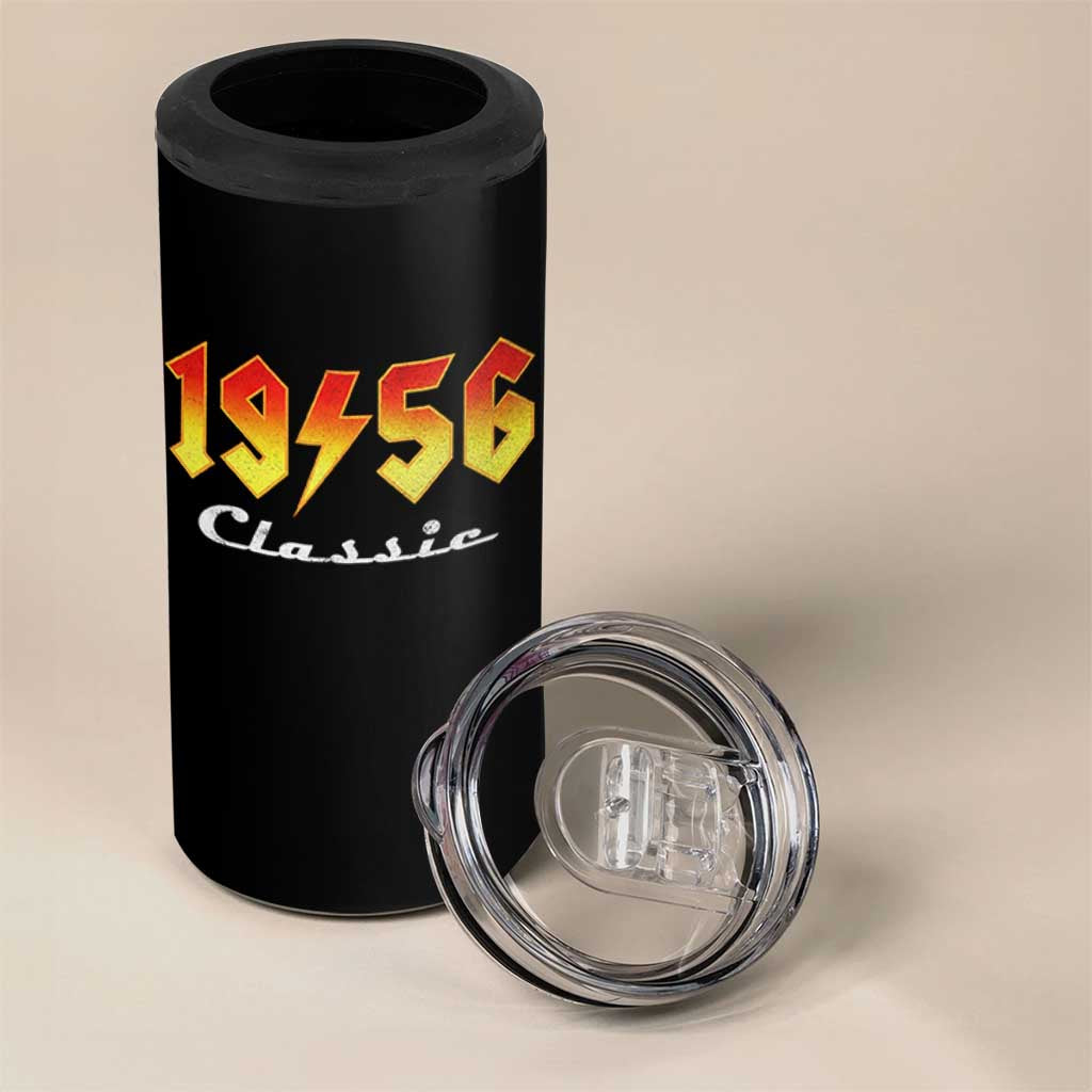 70th Birthday 4 in 1 Can Cooler Tumbler Classic Born 1956 Turning 70 Year Old