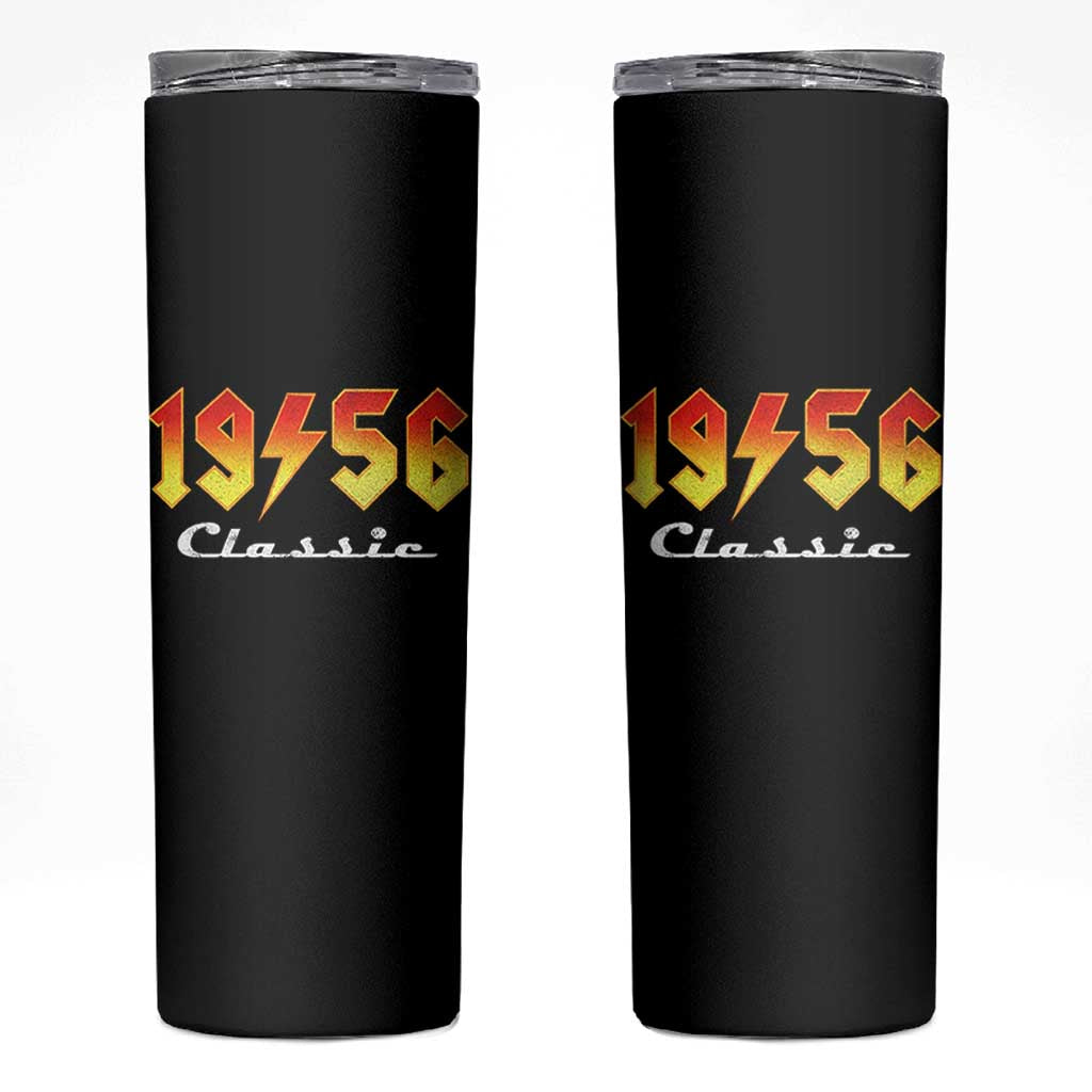 70th Birthday Skinny Tumbler Classic Born 1956 Turning 70 Year Old