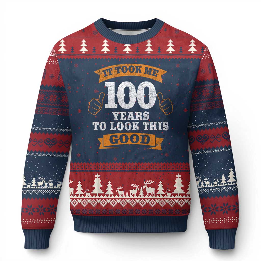 100th Birthday Ugly Christmas Sweater 100 Year Old Gifts Took Me 100 Years To Look This Good