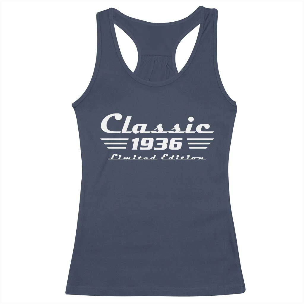 Classic 1936 Birthday Racerback Tank Top 90yr 90th Birthday Gift