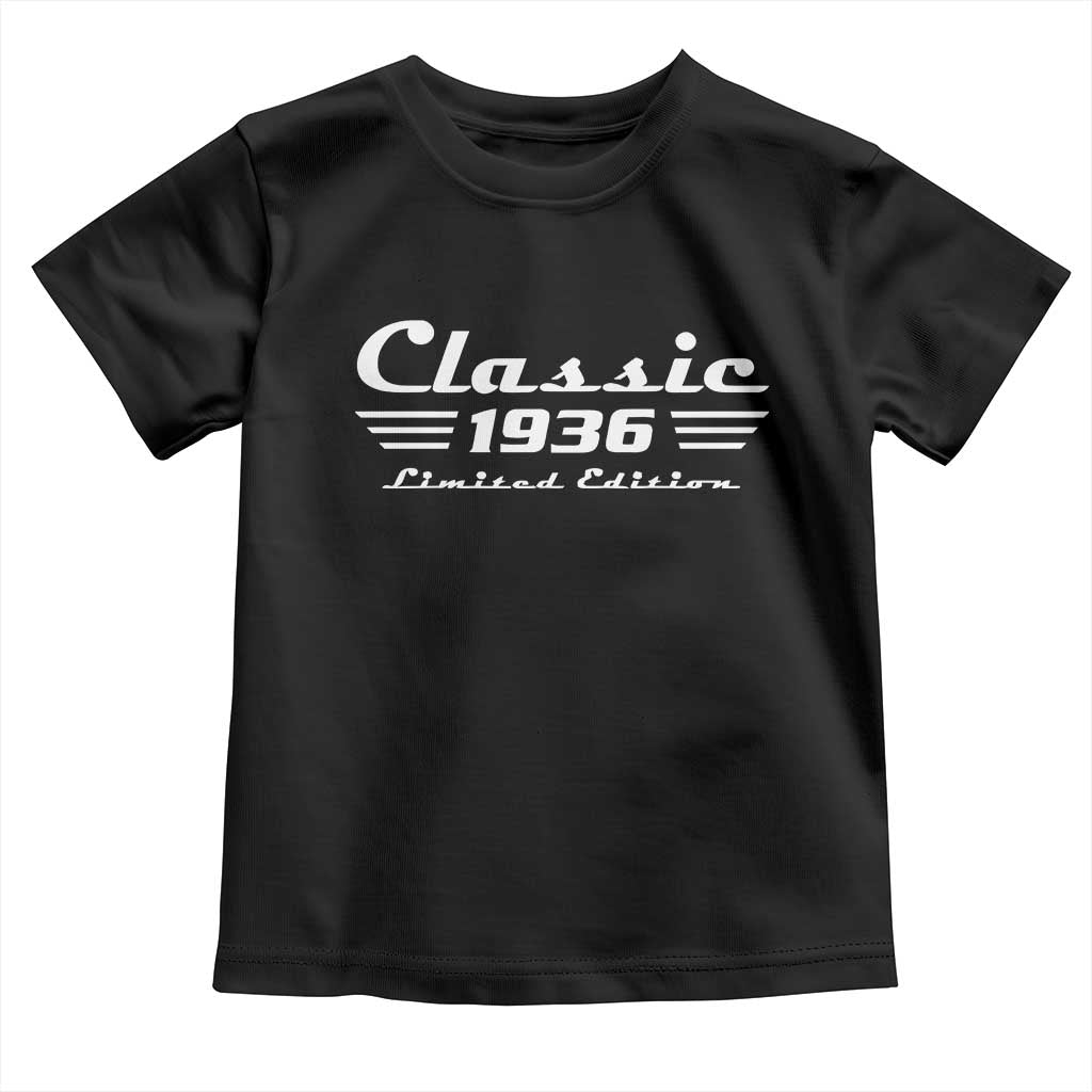 Classic 1936 Birthday Toddler T Shirt 90yr 90th Birthday Gift