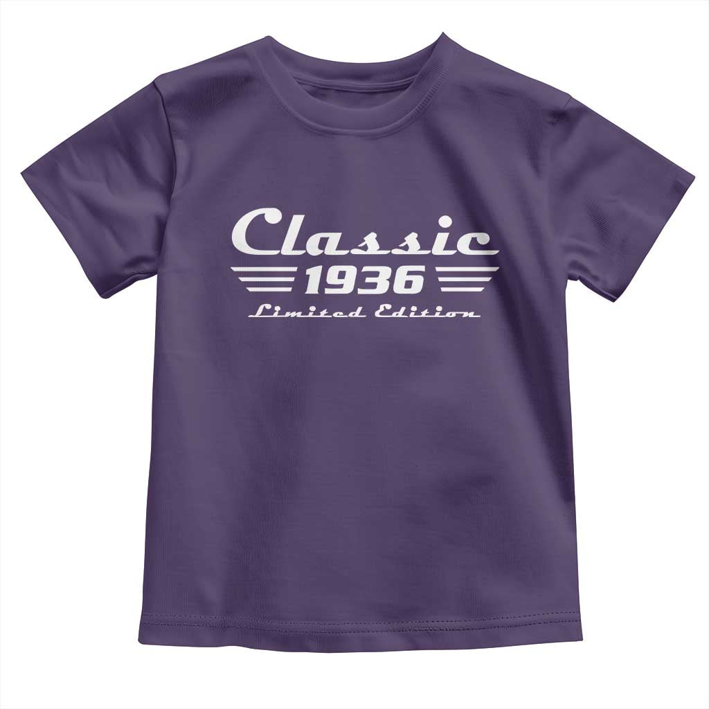 Classic 1936 Birthday Toddler T Shirt 90yr 90th Birthday Gift