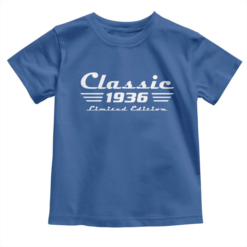 Classic 1936 Birthday Toddler T Shirt 90yr 90th Birthday Gift