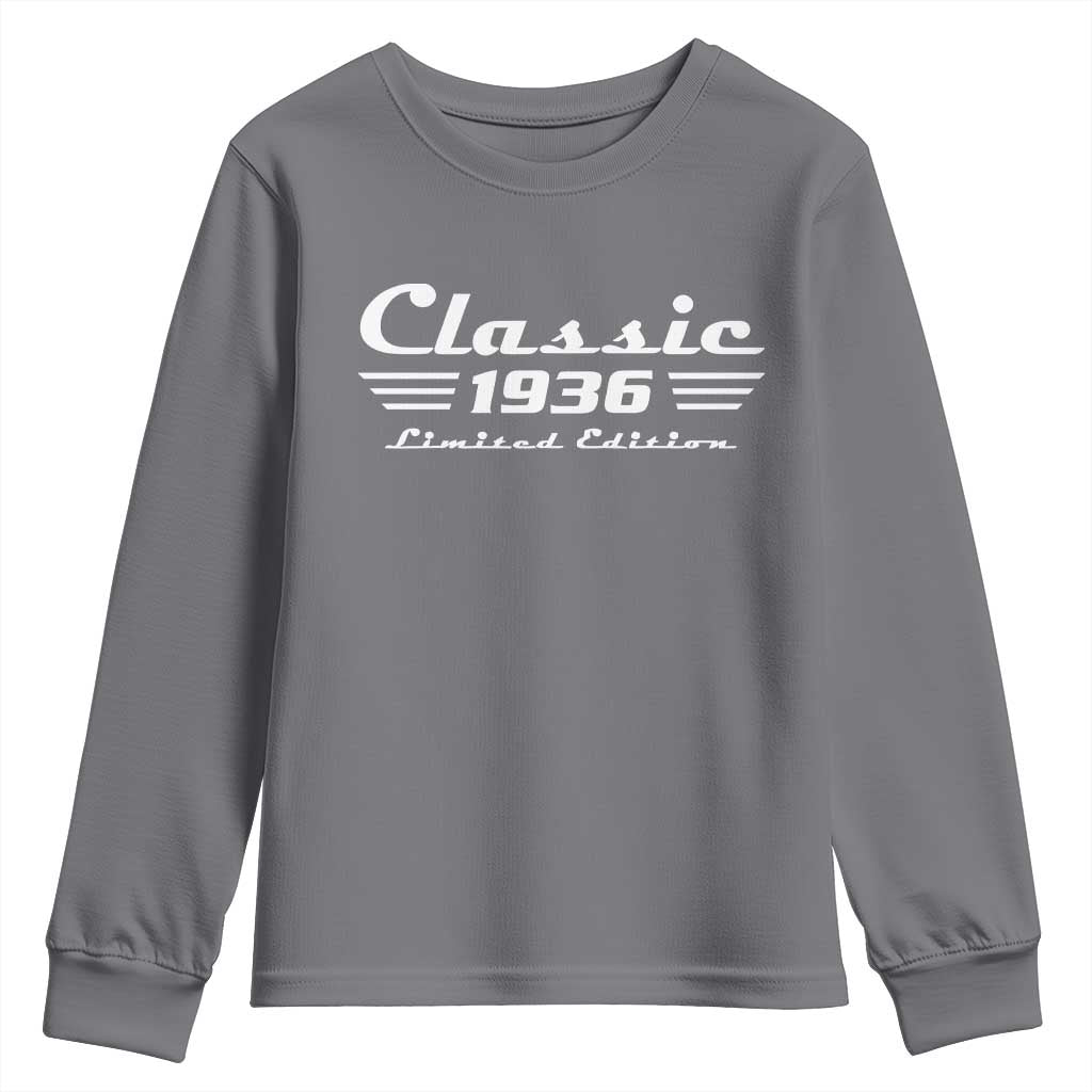 Classic 1936 Birthday Youth Sweatshirt 90yr 90th Birthday Gift