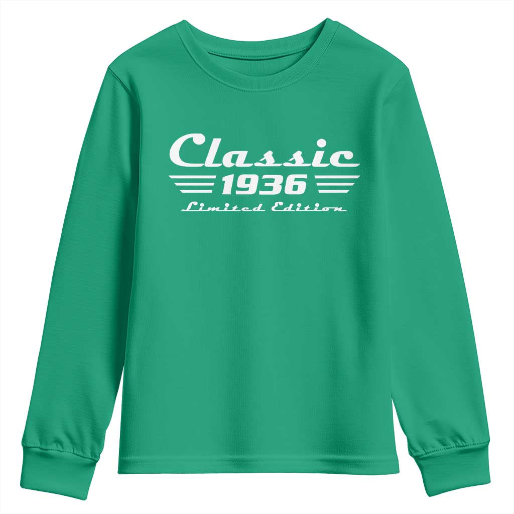 Classic 1936 Birthday Youth Sweatshirt 90yr 90th Birthday Gift