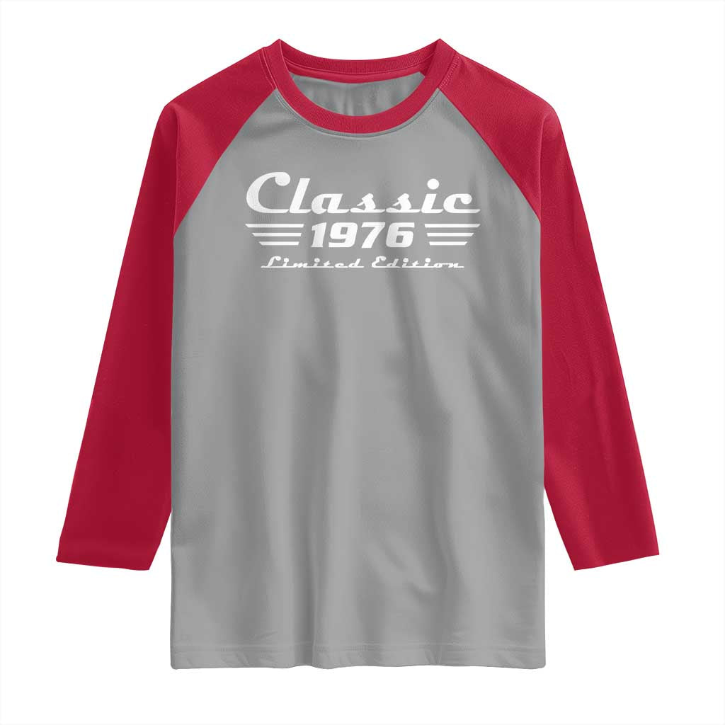 Classic 1976 Birthday Raglan Shirt 50yr 50th Birthday Gift
