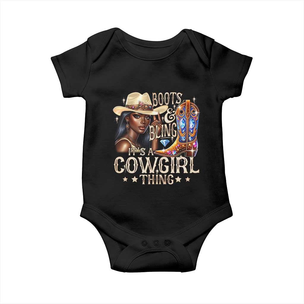 Cowgirl Baby Onesie Boots & Bling Its A Cowgirl Thing Melanin Rodeo