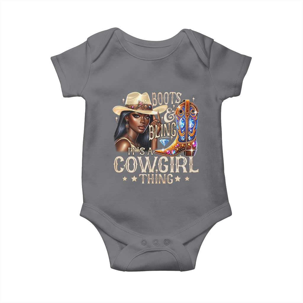 Cowgirl Baby Onesie Boots & Bling Its A Cowgirl Thing Melanin Rodeo