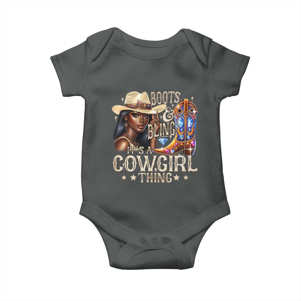 Cowgirl Baby Onesie Boots & Bling Its A Cowgirl Thing Melanin Rodeo