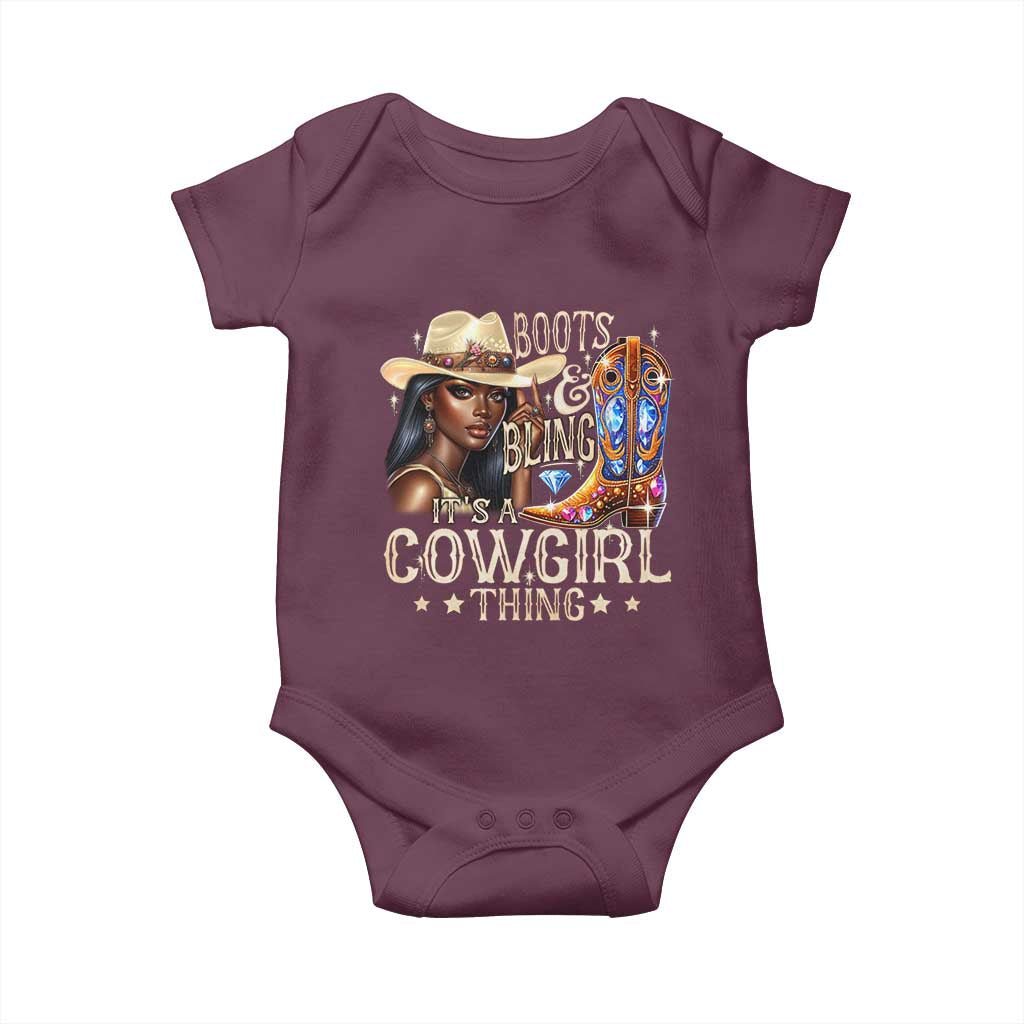 Cowgirl Baby Onesie Boots & Bling Its A Cowgirl Thing Melanin Rodeo