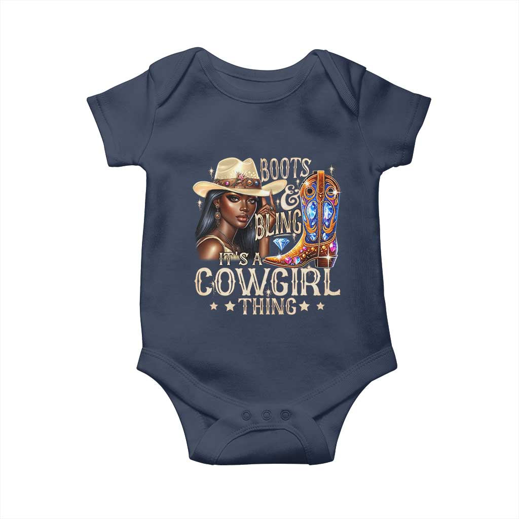 Cowgirl Baby Onesie Boots & Bling Its A Cowgirl Thing Melanin Rodeo