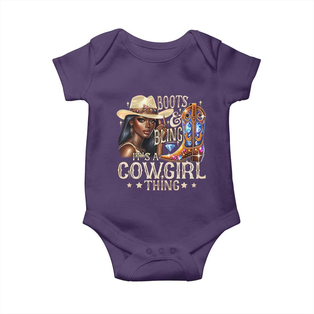 Cowgirl Baby Onesie Boots & Bling Its A Cowgirl Thing Melanin Rodeo