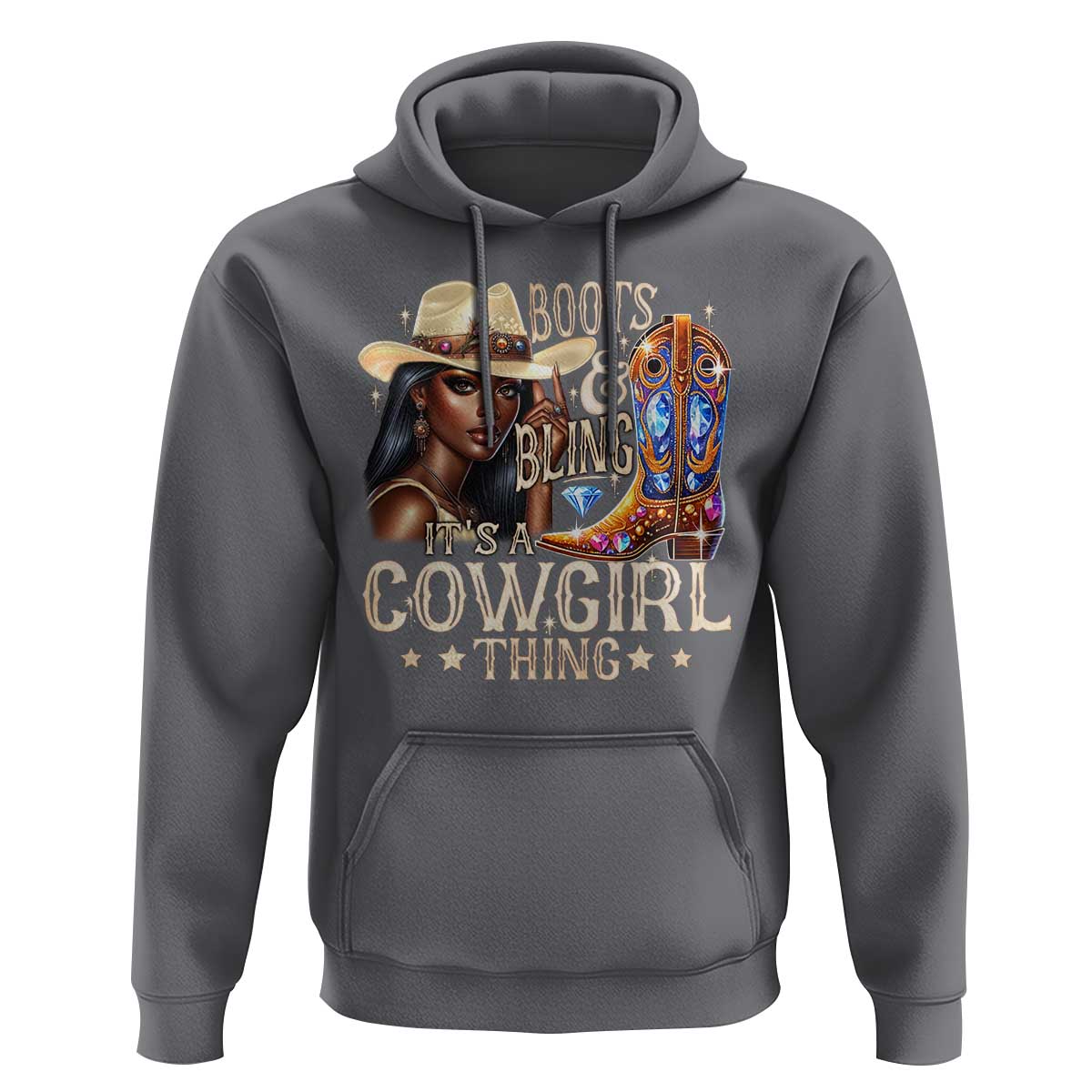 Cowgirl Hoodie Boots & Bling Its A Cowgirl Thing Melanin Rodeo