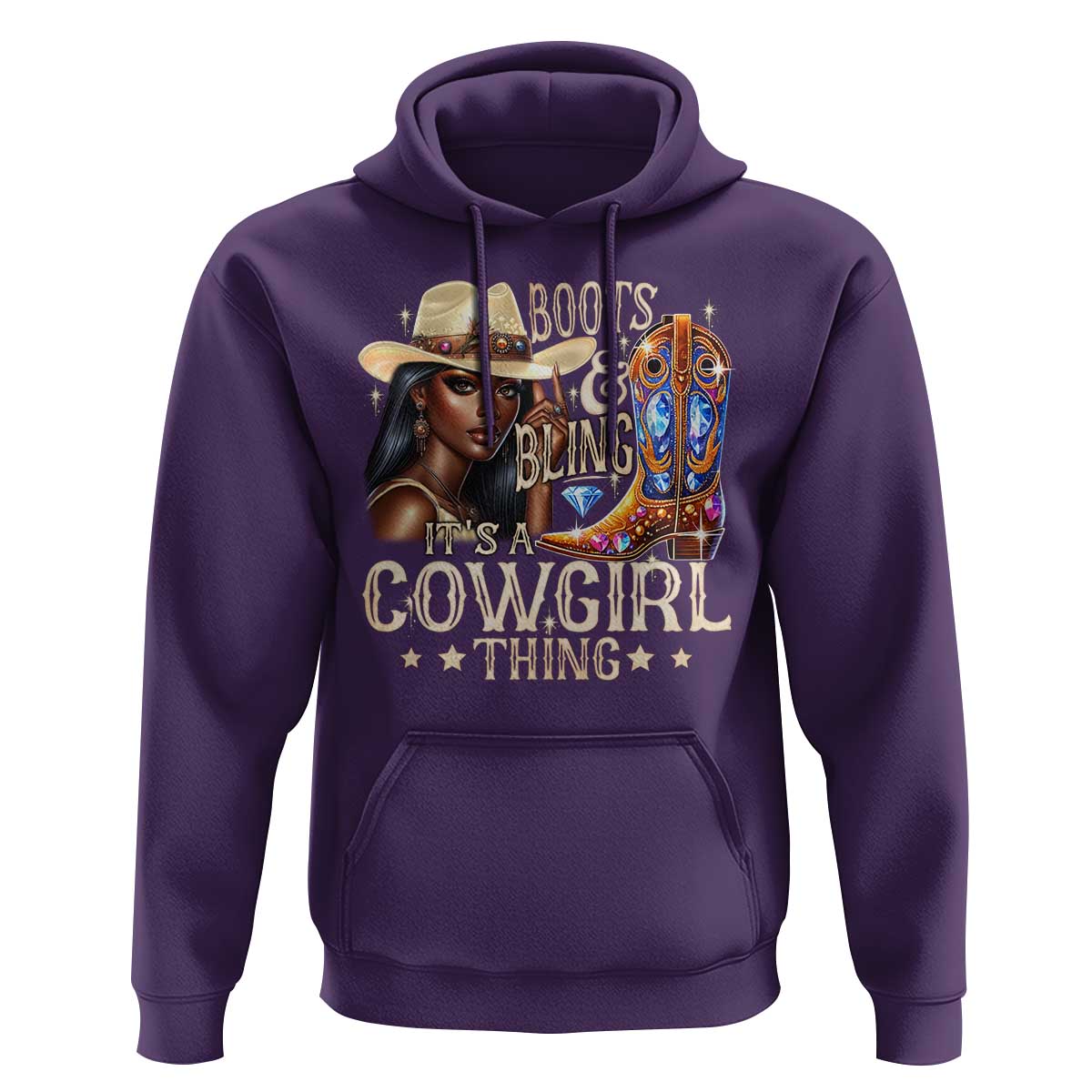 Cowgirl Hoodie Boots & Bling Its A Cowgirl Thing Melanin Rodeo