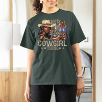 Cowgirl T Shirt For Women Boots & Bling Its A Cowgirl Thing Melanin Rodeo