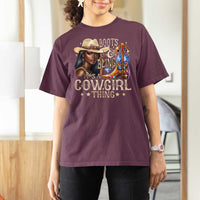 Cowgirl T Shirt For Women Boots & Bling Its A Cowgirl Thing Melanin Rodeo