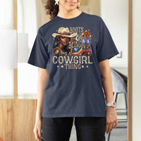 Cowgirl T Shirt For Women Boots & Bling Its A Cowgirl Thing Melanin Rodeo