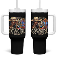 Cowgirl Tumbler With Handle Boots & Bling Its A Cowgirl Thing Melanin Rodeo