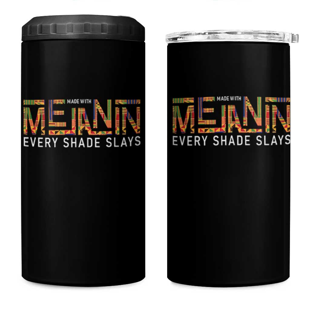 Black History 4 in 1 Can Cooler Tumbler Melanin Kente Juneteenth Black History