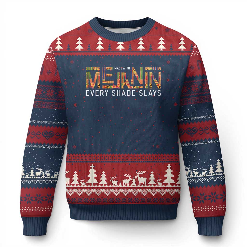 Black History Ugly Christmas Sweater Melanin Kente Juneteenth Black History - Wonder Print Shop