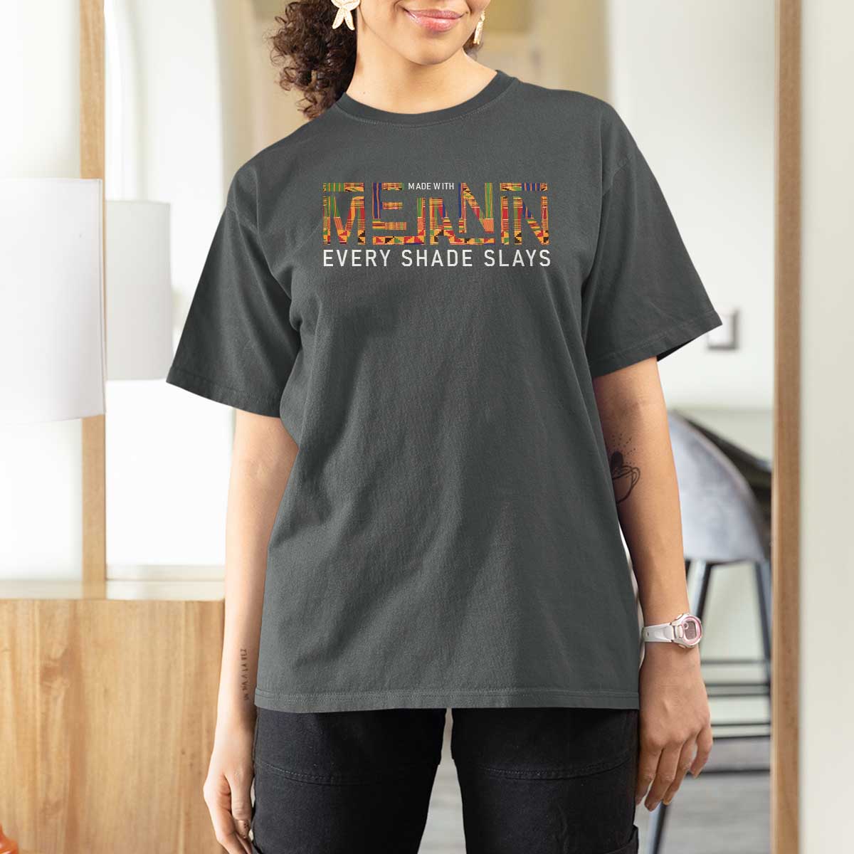 Black History T Shirt For Women BLM Melanin Kente Juneteenth Black History