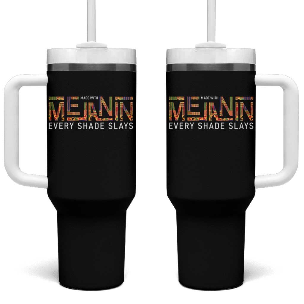 Black History Tumbler With Handle Melanin Kente Juneteenth Black History